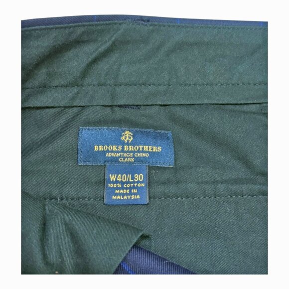 Brooks Brothers Clark Navy Windowpane Flat Advantage Chino - Picture 5 of 11